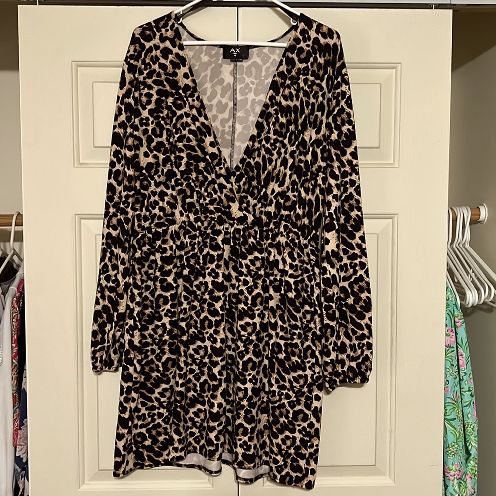 Excellent used condition long sleeve cheetah print dress